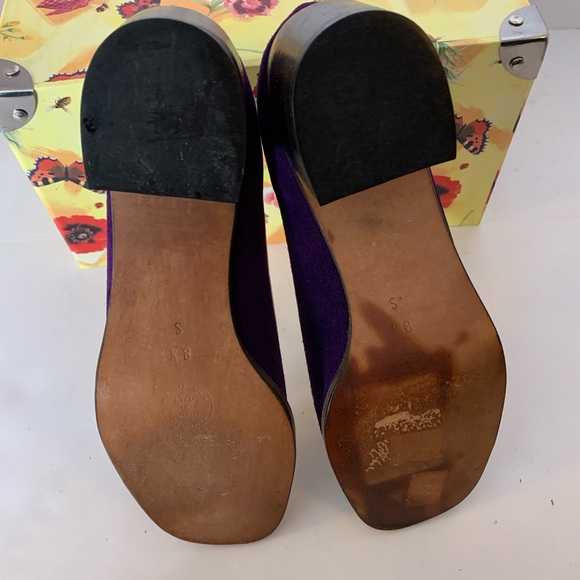 Golo Open Toe Purple Suede Chunky Heel Shoe 8-1/2B - Picture 2 of 9
